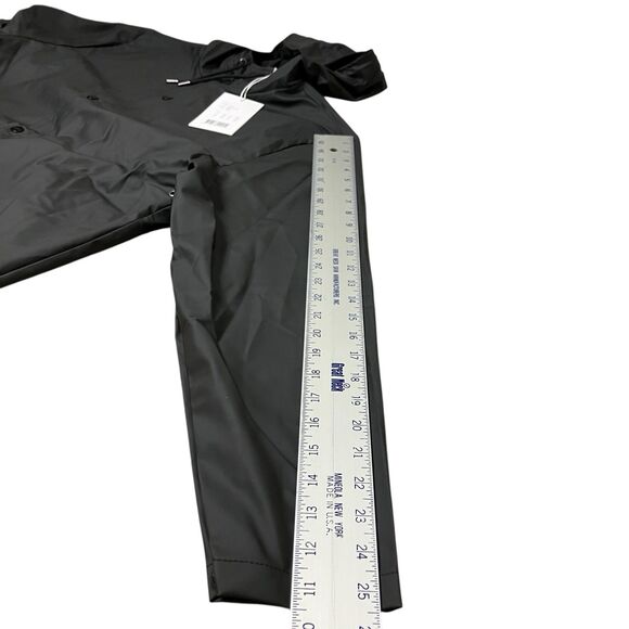 Rains Jacket Mens S/M Black Waterproof Long Jacket Hooded Lightweight Outerwear - Picture 9 of 14